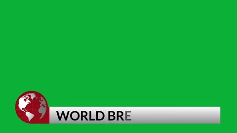 World breaking news lower third animation with global style on green screen Stock Footage 313673602