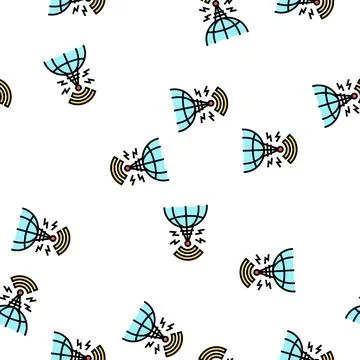 World broadcasting news antenna vector seamless pattern Stock Illustration