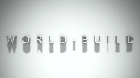 World build 3D title animation with shadows on a white background Stock Footage 297390141