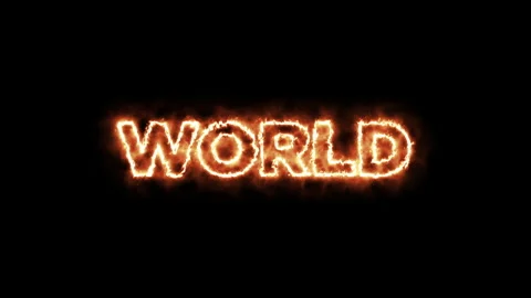 World burning word, fire text. Stock Footage 233294008