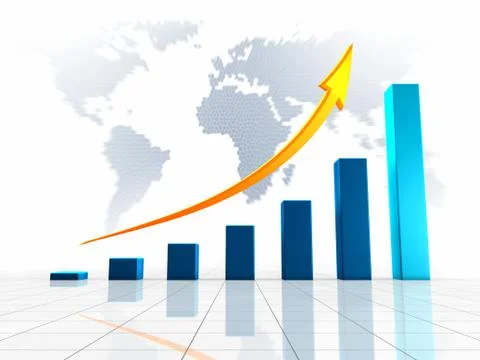 World business 3d graph Stock-Illustration