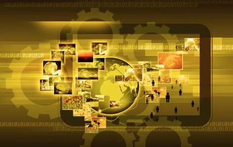 World business and technology 库存插图