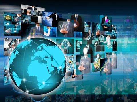 World business and technology 库存插图