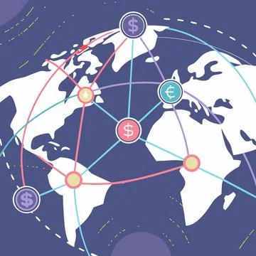 World Business Tech Network Connection Stock Illustration