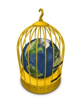 World in in cage Stock Illustration