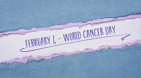 World Cancer Day, February 4 - handwriting and wooden calendar Stock Photos