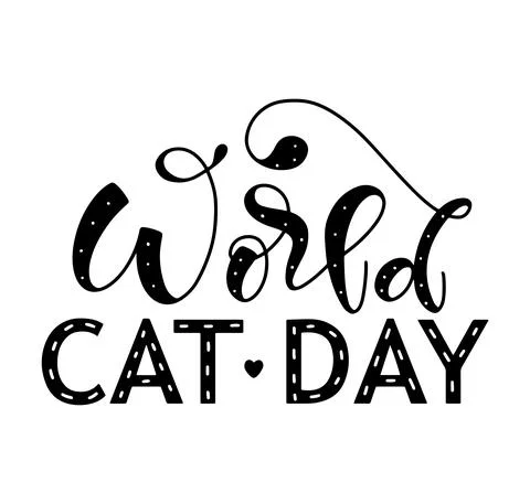 World cat day - vector illustration isolated on white background Stock Illustration