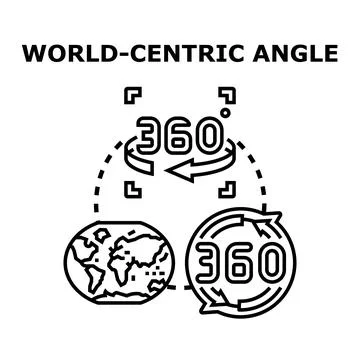World centric perspective 360 degree virtual global experience Stock Illustration