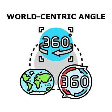 World centric perspective 360 degree virtual global experience Stockillustratie