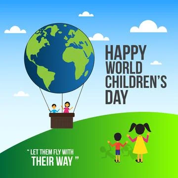 World children's day Illustrazione stock