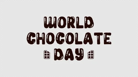 World Chocolate Day Animated Text with brown and blue colors for video opening Stock Footage 313844052