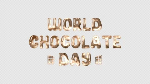 World Chocolate Day Animated Text with gold brown and silver colors Stock Footage 313844061