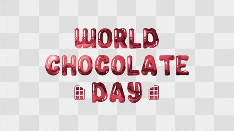 World Chocolate Day Animated Text with red and green colors for video opening Stock Footage 313844066