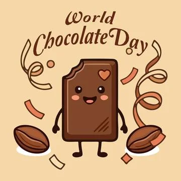World Chocolate Day Cute Vector Illustration Stock-Illustration