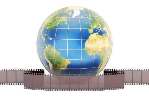 World cinema concept, 3D rendering Stock Illustration