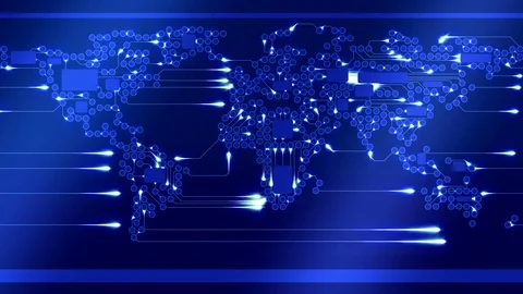 World Circuit Board animation Stock Footage 125820182