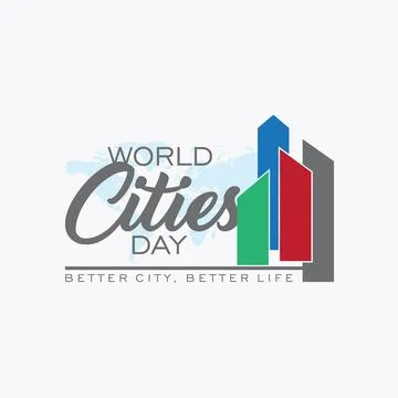 World cities day letter vector image background Stock Illustration