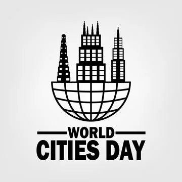 World Cities Day Vector Template Design Illustration Illustrazione stock