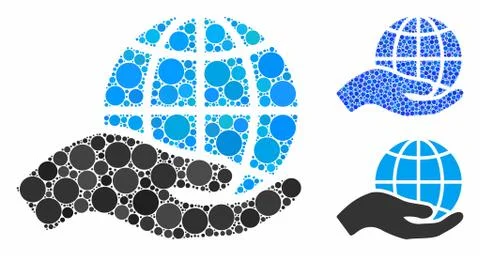World Class Offer Hand Composition Icon of Circle Dots Stock Illustration