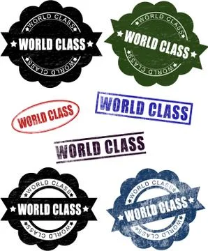 World Class Rubber Stamp Seals (Vector). Stock Illustration