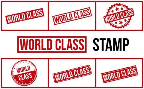 World Class Rubber Stamp Set Vector Stock Illustration