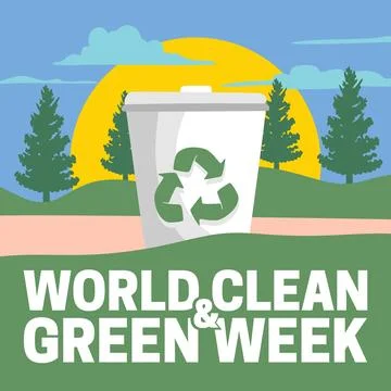 World clean and green week for better environmental preservation Stock Illustration
