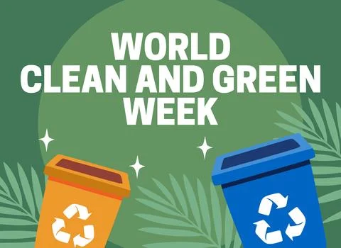 World clean and green week for better environmental preservation Stock Illustration