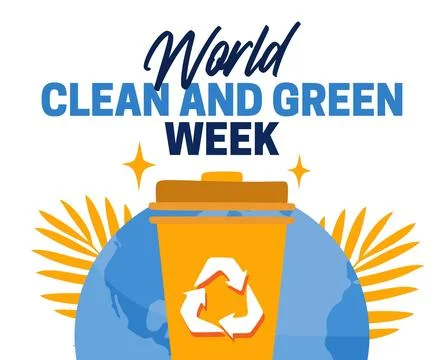 World clean and green week for better environmental preservation Ilustração Stock