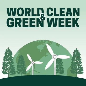 World clean and green week for better environmental preservation Stock Illustration