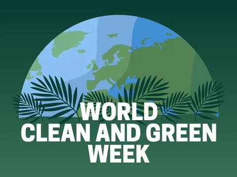 World clean and green week for better environmental preservation Stock Illustration