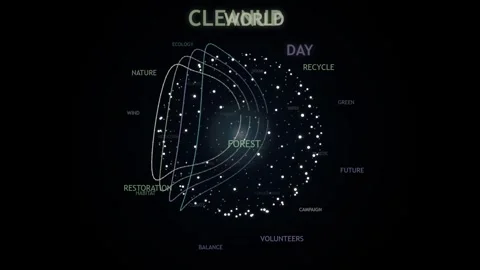 World Cleanup concept environmental conservation digital animation global e.. Stock Footage 344690649