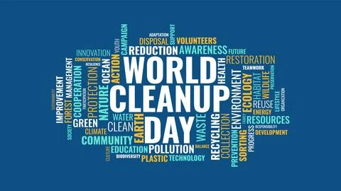World Cleanup Day Word Cloud Vector Typography Illustration Stock Illustration
