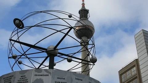 The World Clock in Alexanderplatz, Berlin Stock Footage 101061241