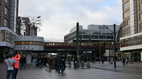 The World Clock in Alexanderplatz, Berlin Stock Footage 101061305