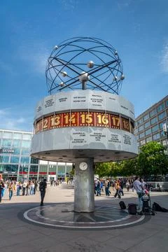 World Clock at Alexanderplatz Stock Photos