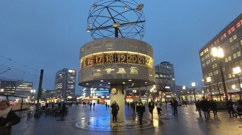 World clock in Berlin Stock Footage 94131005