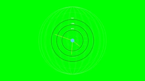 World Clock Ring Showing Time Zones on Green Screen 動画素材 342090654