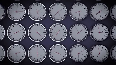 World clocks in random time Stock Footage 81853400