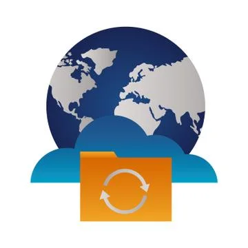 World cloud computing folder reload Stock Illustration