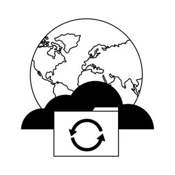 World cloud computing folder reload Stock Illustration