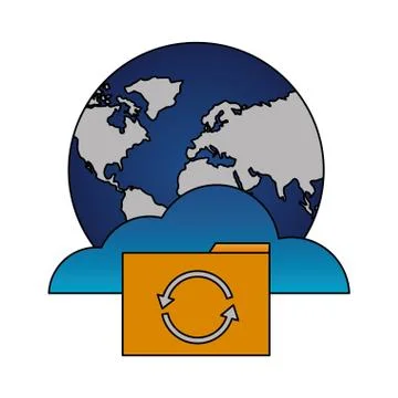 World cloud computing folder reload Stock Illustration