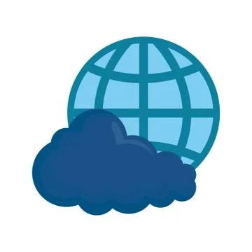 World cloud computing on white background Stock Illustration