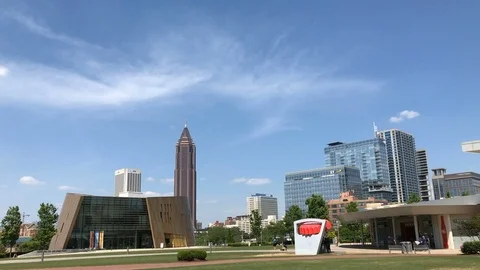 World of Coca-Cola Motion Time Lapse in Atlanta in Spring Video stock 89822719