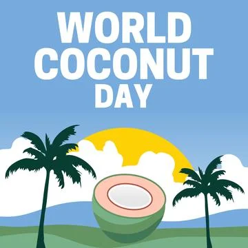 World Coconut Day for coconut lovers Stock Illustration