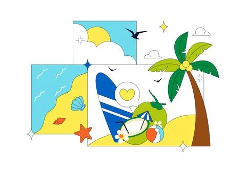 World Coconut Day Vector Illustration Featuring Fresh Tropical Coconuts, Pa.. Stock Illustration