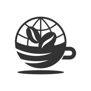 World Coffee bean cup Icon Illustration Brand Identity Stock-Illustration