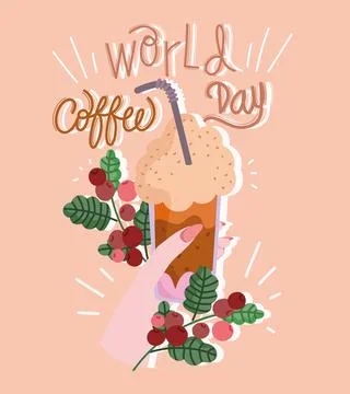World coffee day 스톡 일러스트