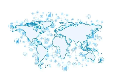 World communication abstract tech background 스톡 일러스트