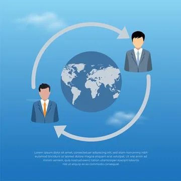 World communication design vector. international connection template. Stock Illustration