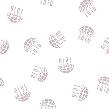 World communication glyph vector seamless pattern Illustrazione stock